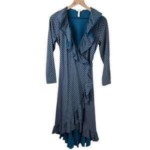 Matilda Jane Womens Small Green‎ Orange Floral Ruffled High Low Wrap Dress